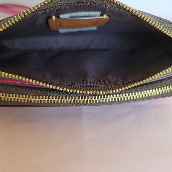 COACH Kira Horse And Carriage Canvas & Leather Crossbody-Truffle Petunia color ⭐ - Picture 13 of 16